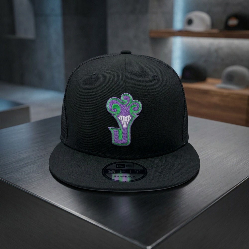 New Era 9FIFTY Batman The Joker Snapback Hat Black Mesh Trucker Cap NWT DC